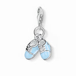 Load image into Gallery viewer, Silver Blue Booties Charm

