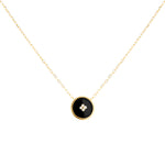 Load image into Gallery viewer, 9ct Gold Diamond Black Petal Necklace
