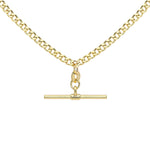Load image into Gallery viewer, 9ct Gold Hollow Diamond Cut T Bar Necklace
