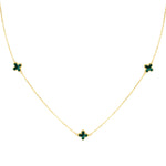 Load image into Gallery viewer, 9ct Gold Malachite Petal Necklace
