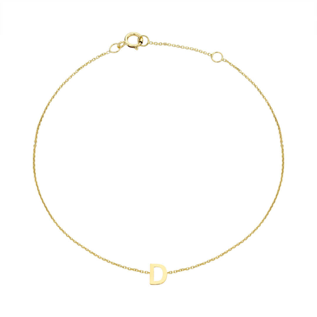 9ct Gold Mini Initial D Bracelet