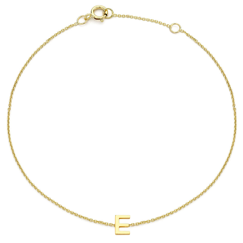 9ct Gold Mini Initial E Bracelet
