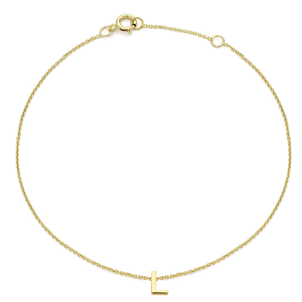 9ct Gold Mini Initial L Bracelet