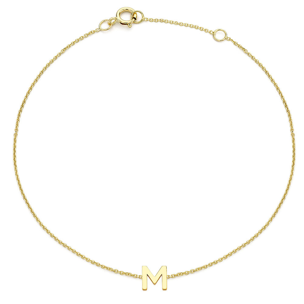 9ct Gold Mini Initial M Bracelet