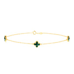 Load image into Gallery viewer, 9ct Gold Malachite Petal Bracelet
