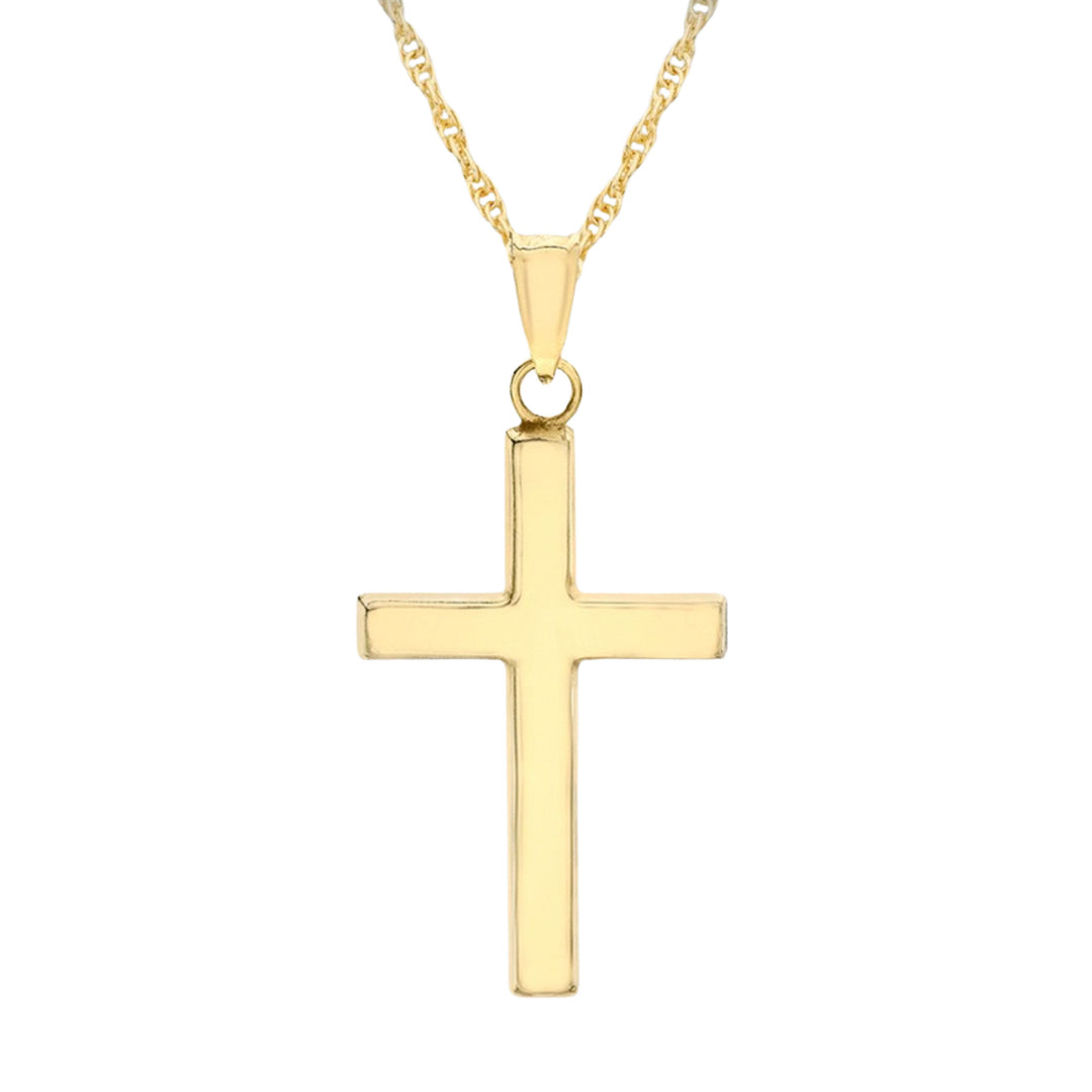 9ct Gold Plain Cross Necklace