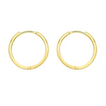 Load image into Gallery viewer, 9ct Gold Polished Huggie Hoop 14mm Earrings
