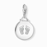 Load image into Gallery viewer, Silver Baby Footprint Disc Charm
