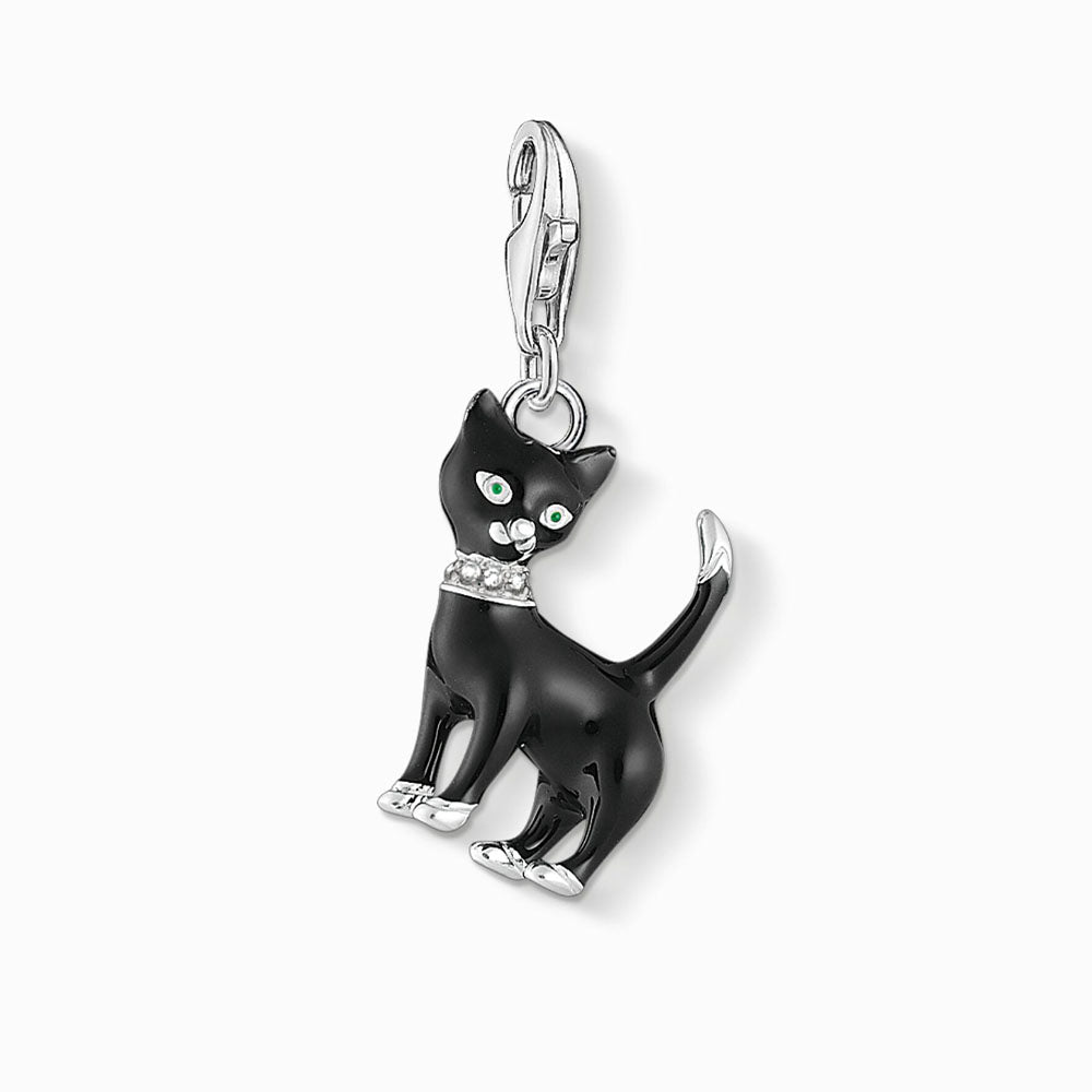 Silver Black Cat Charm