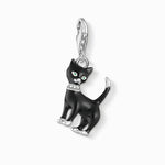 Load image into Gallery viewer, Silver Black Cat Charm
