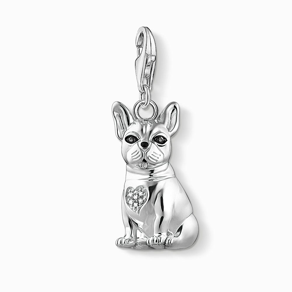 Silver French Bulldog Charm