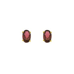 Load image into Gallery viewer, 18ct Gold Garnet Oval Studs
