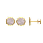 Load image into Gallery viewer, 18ct Gold Mother of Pearl Bezel Earrings
