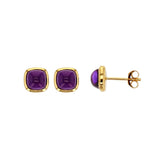 Load image into Gallery viewer, 9ct Gold Amethyst Bezel Stud Earrings
