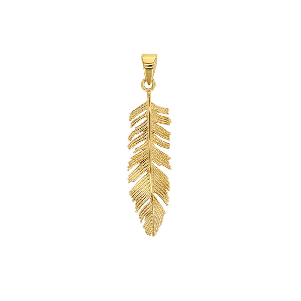 9ct Gold Feather Pendant