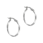 Load image into Gallery viewer, 9ct White Gold Diamond Cut Faceted Hoop Earrings

