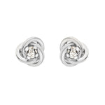 Load image into Gallery viewer, 9ct White Gold Spanish Knot CZ Stud Earrings
