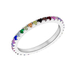 Load image into Gallery viewer, Silver Rainbow CZ Ring
