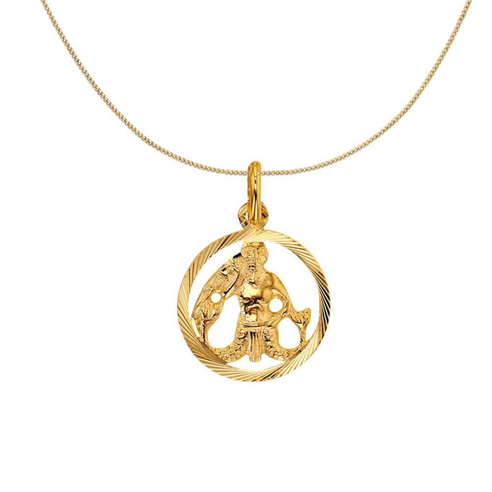 9ct Gold Aquarius Zodiac Necklace