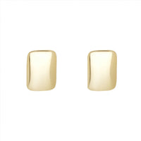9ct Gold Rectangle Button Stud Earrings