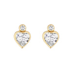 Load image into Gallery viewer, 9ct Gold CZ Heart Stud Earrings
