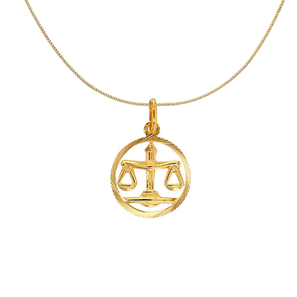 9ct Gold Libra Zodiac Necklace