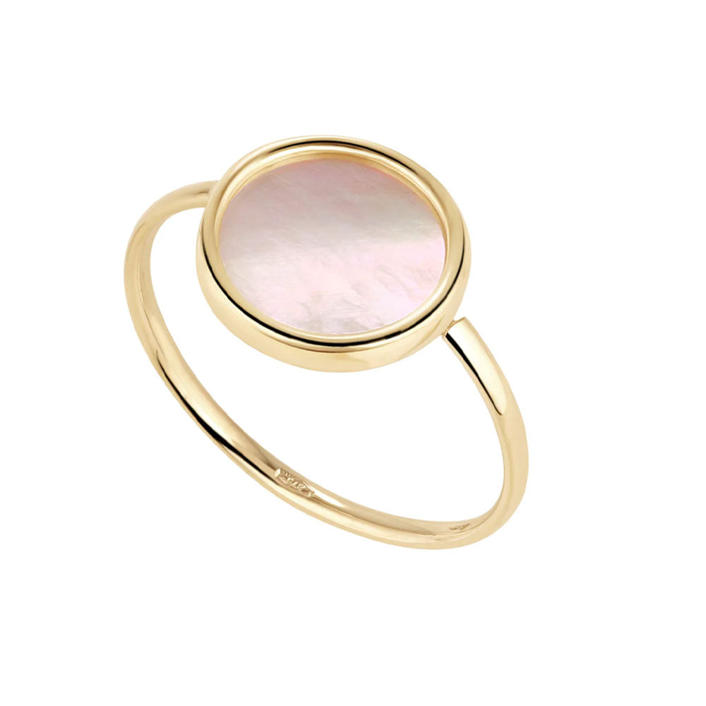 9ct Gold Mother of Pearl Circle Ring