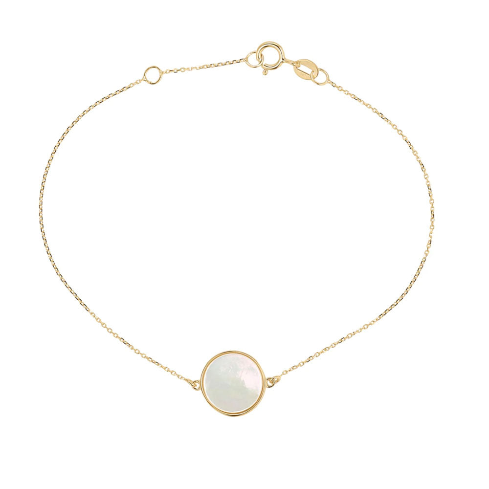9ct Gold Mother of Pearl Circle Bracelet