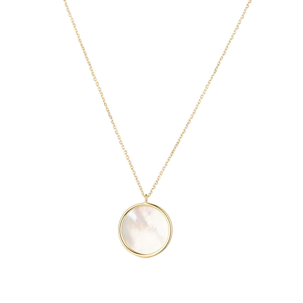 9ct Gold Mother of Pearl Circle Necklace