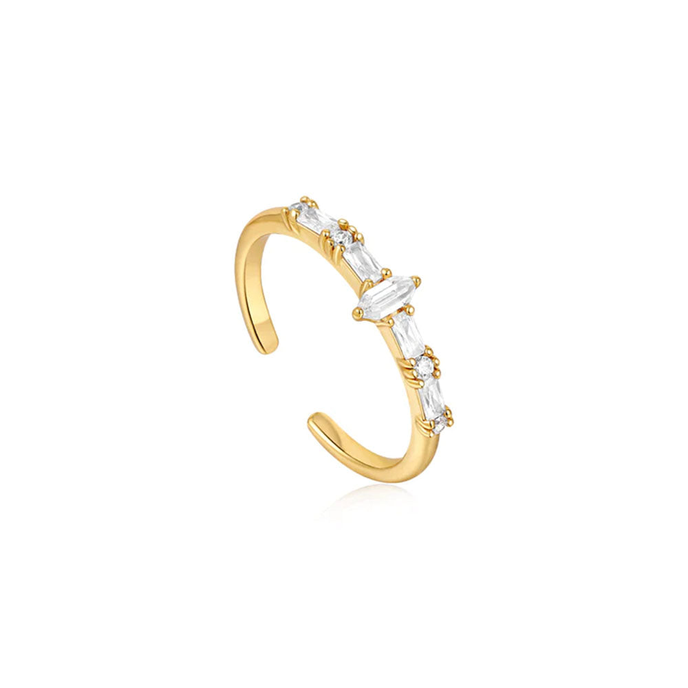 Gold Plated Sparkle Multi Stone Band Ring