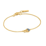 Load image into Gallery viewer, Gold Plated Abalone Crescent Link Bracelet
