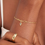Load image into Gallery viewer, Gold Plated Teal Drop Bracelet
