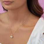 Load image into Gallery viewer, Gold Plated Honey CZ Bee Pendant Necklace
