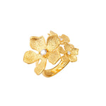 Load image into Gallery viewer, Gold Plated Blossom Trio Flower Ring
