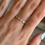 Load image into Gallery viewer, 9ct Gold Five Marquise CZ Narrow Ring
