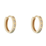 Load image into Gallery viewer, 9ct Gold 12mm CZ Hoop Earring
