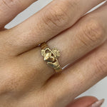 Load image into Gallery viewer, 10ct Celtic Pattern Maeve Claddagh Ring
