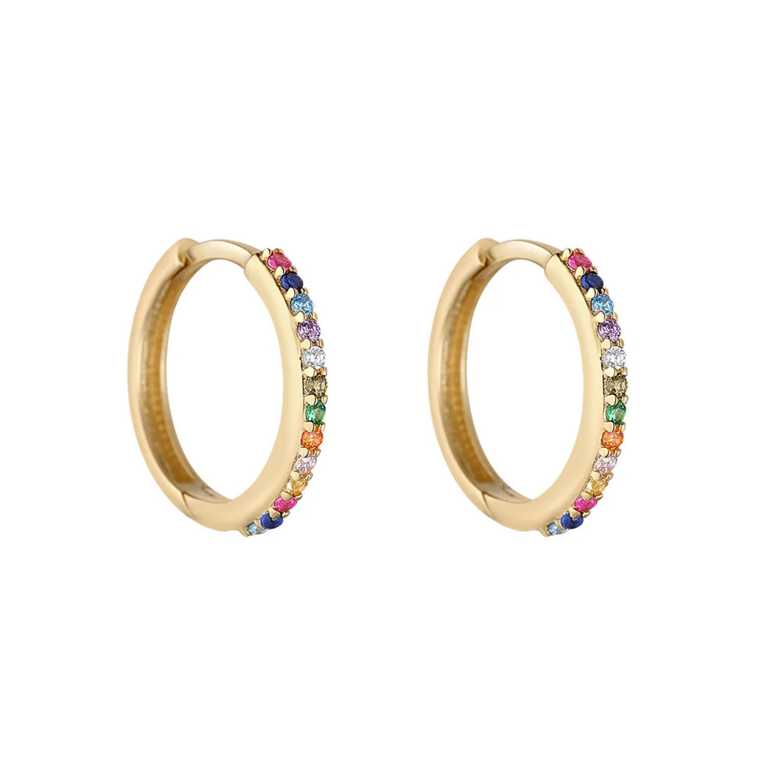 9ct Gold Multicoloured Hoop Earrings