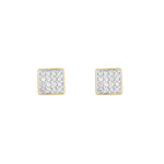 Load image into Gallery viewer, 9ct Gold Diamond Square Studs
