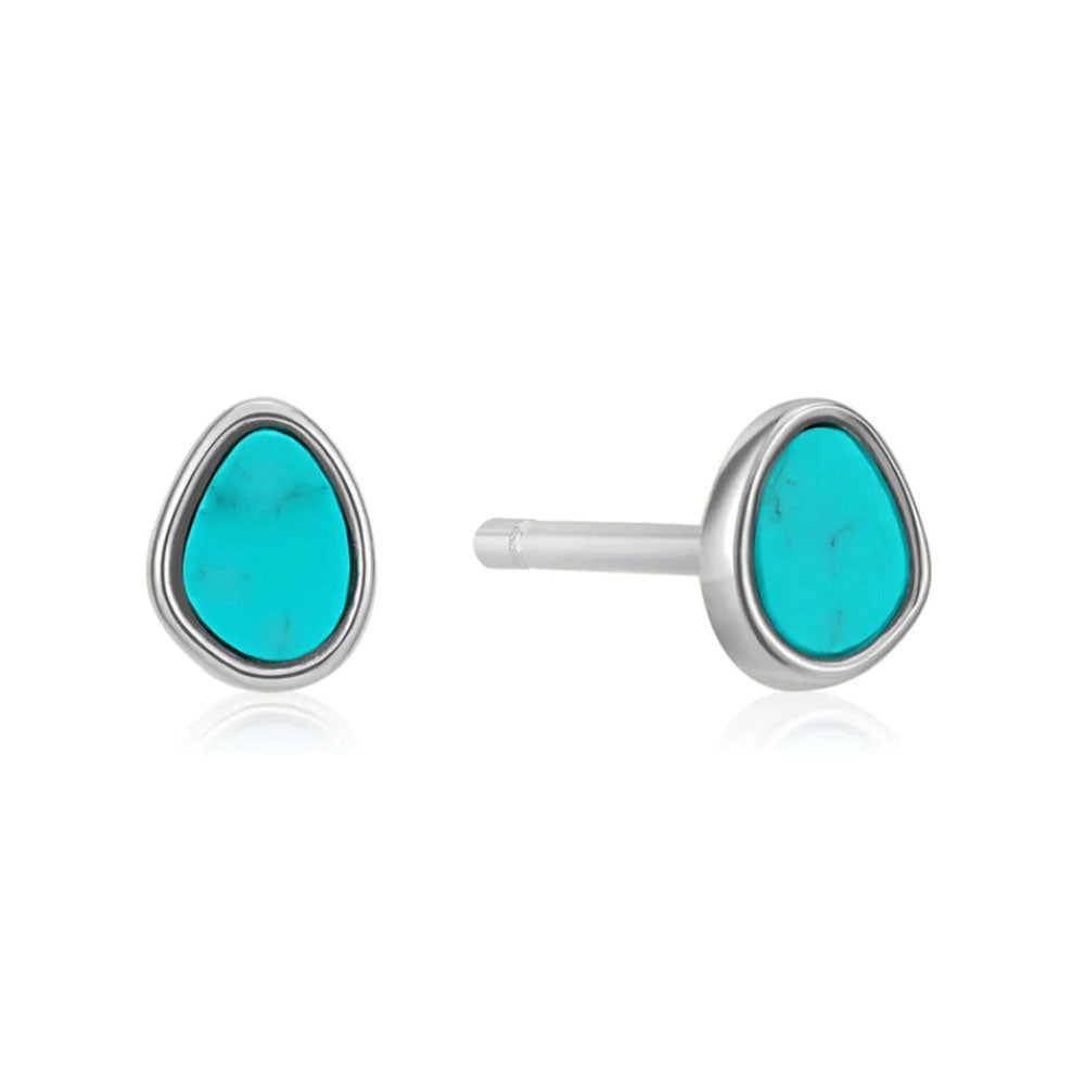 Silver Tidal Turquoise Studs