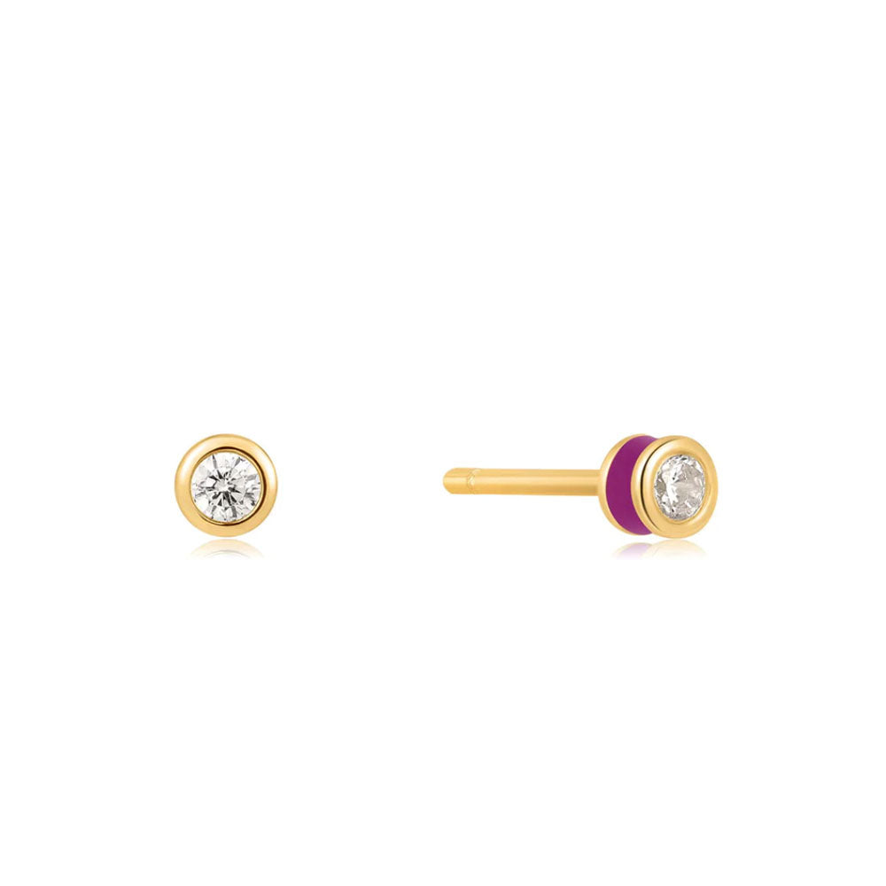 Gold Plated Berry Enamel Studs