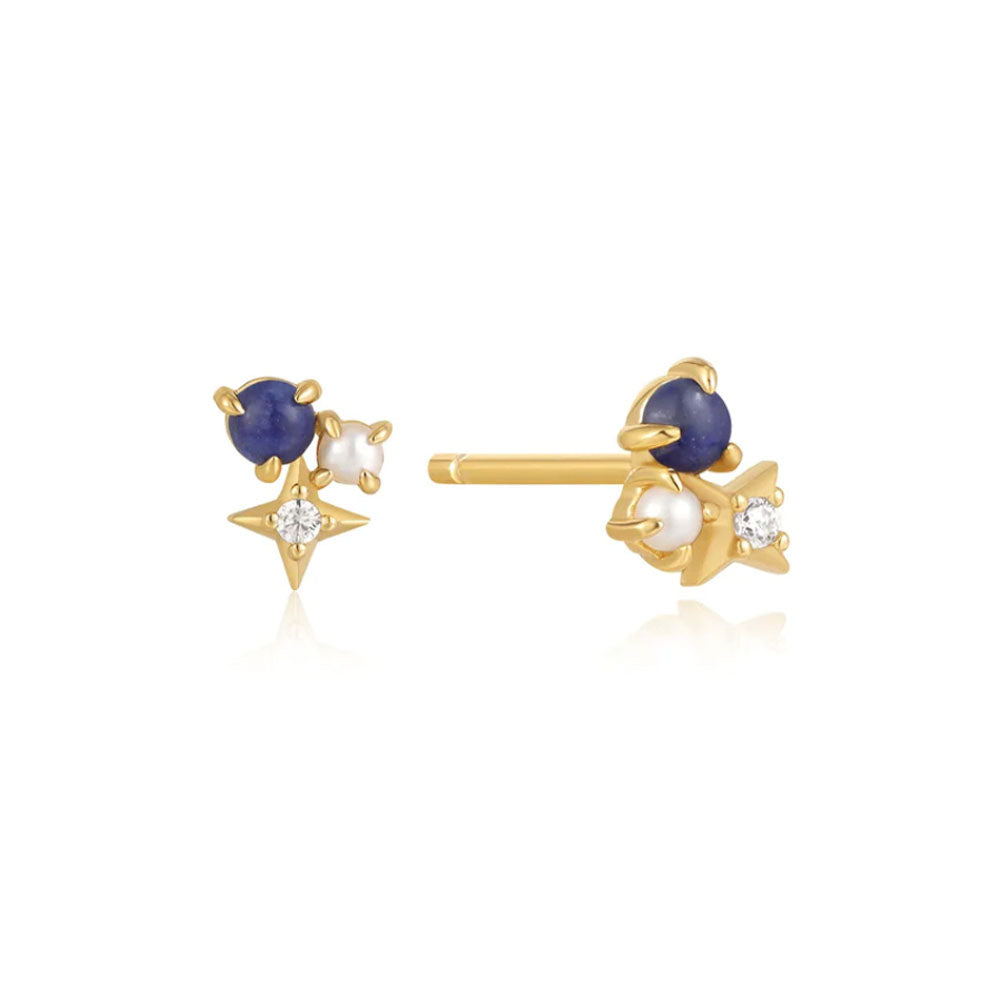 Lapis Star Stud Earrings