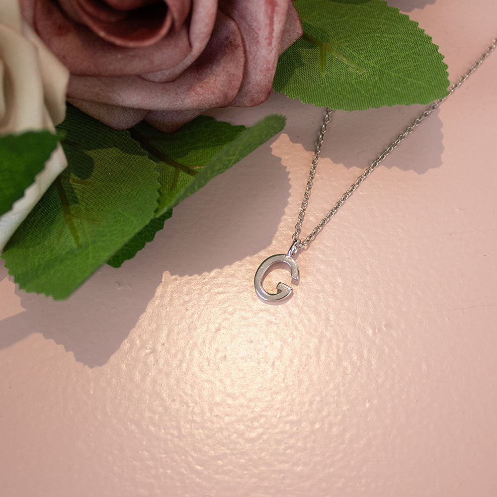 Silver G Initial Necklace