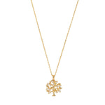 Load image into Gallery viewer, Gold Plated Willow CZ Tree of Life Necklace
