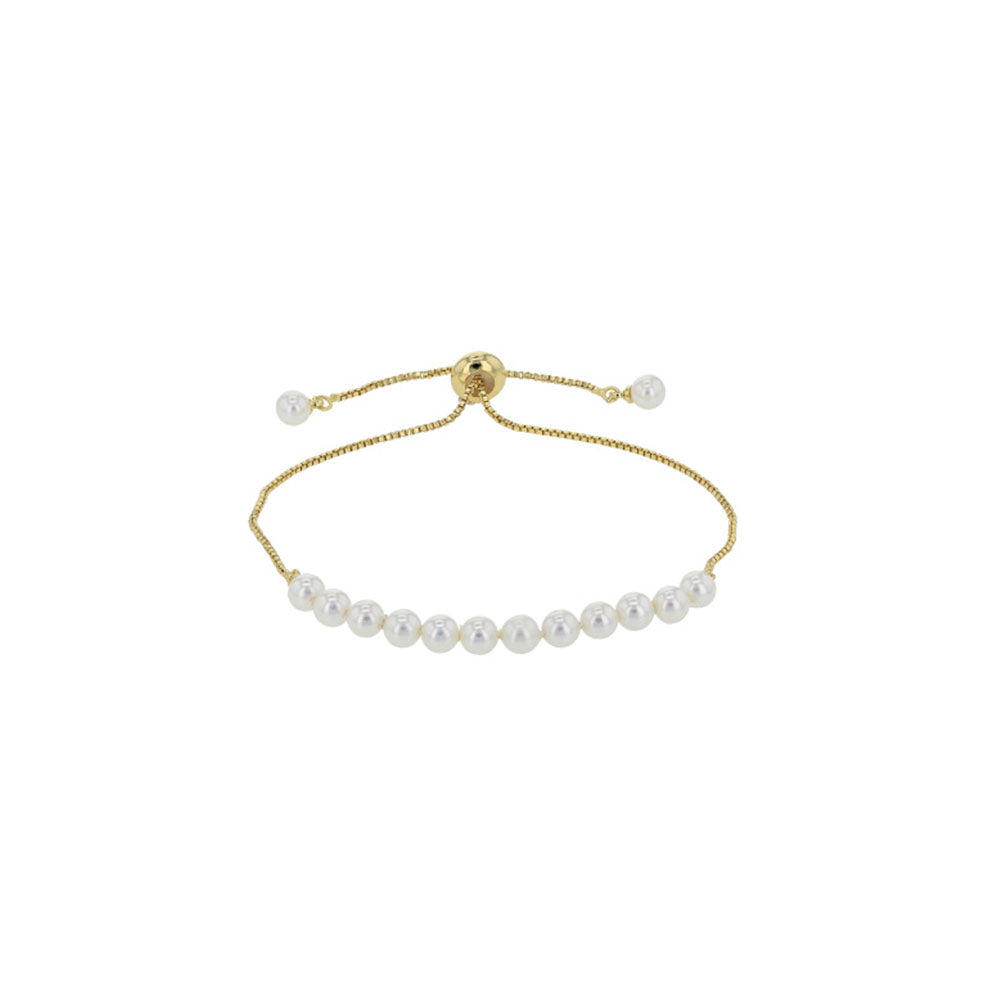 Gold Plated Isla Adjustable Pearl Bracelet