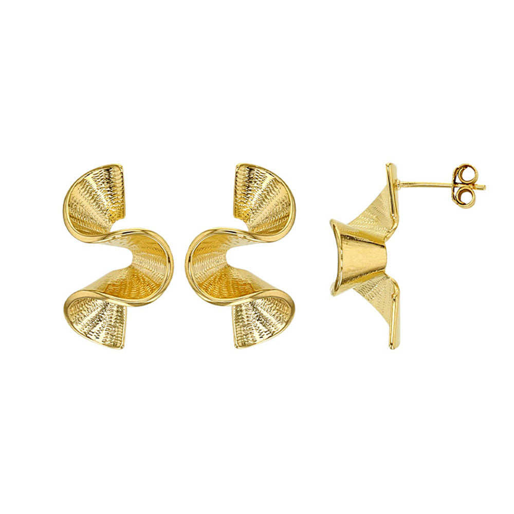 Gold Plated Jane Twist Stud Earrings