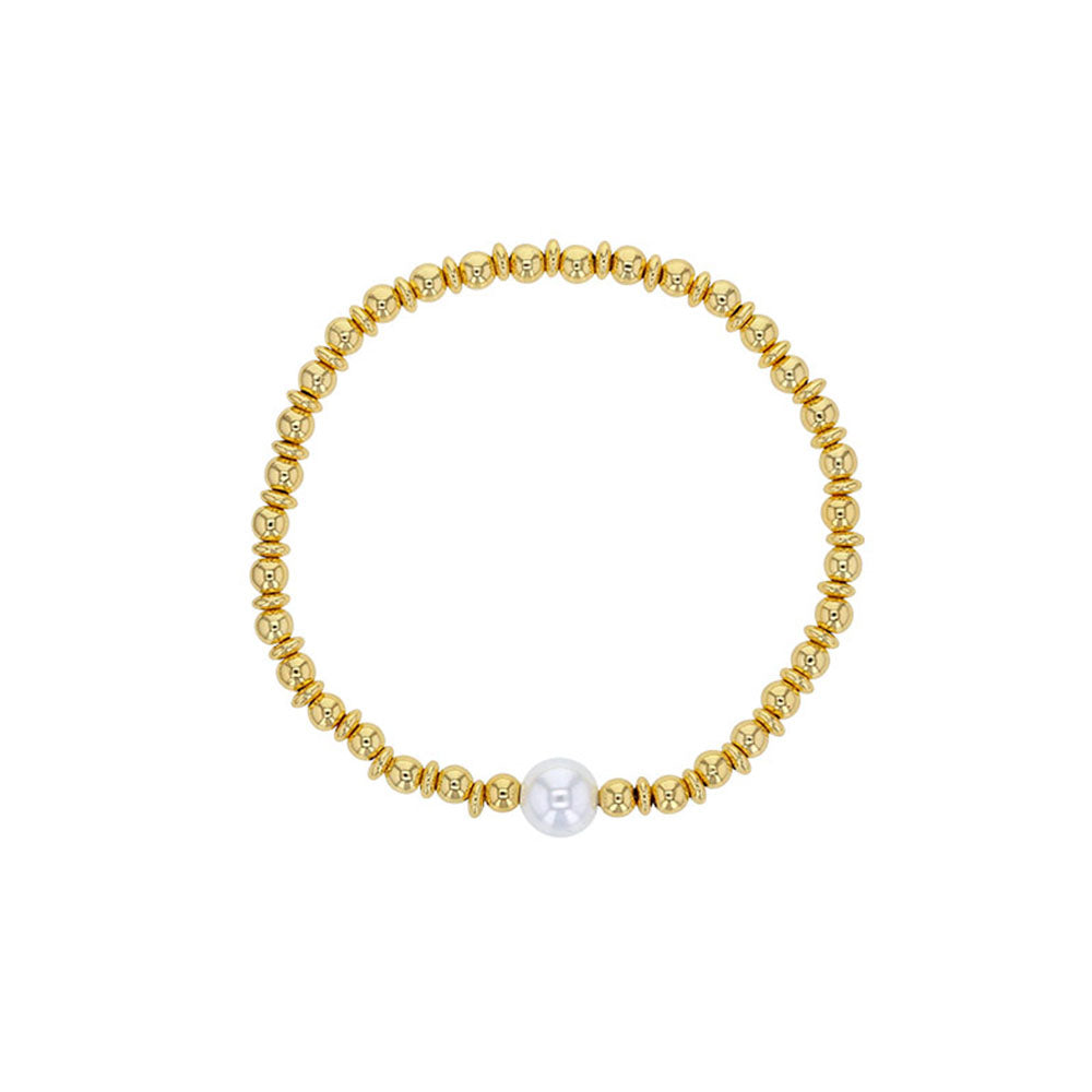 Gold Plated Isla Beaded Pearl Bracelet