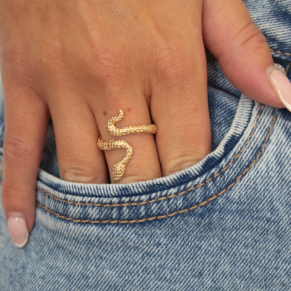 Gold Plated Sienna Snake Twist Ring