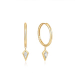 Load image into Gallery viewer, Gold Plated Sparkle Drop Hoop Earrings
