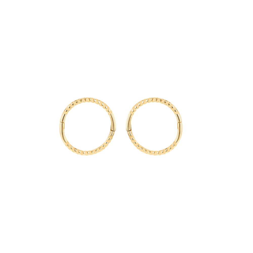 9ct Gold 10mm Twist Endless Huggies